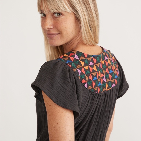 Marine Layer NWT Leticia Embroidered Dress Maxi S L109-180 - Picture 3 of 6